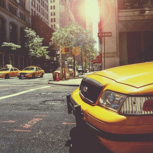 front of a taxi hood